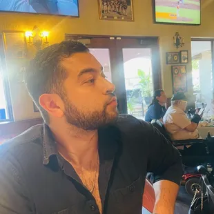 TV's everywhere in the bar area