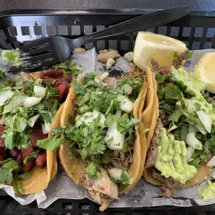 Pastor, carnitas, asada..with a side of guac.
