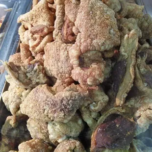 a pile of fried food