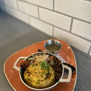 Pork belly mofongo