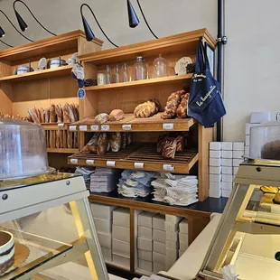 shelves of bread and pastries