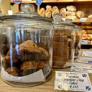Pumpkin chocolate chip cakes, biscotti, breads, etc