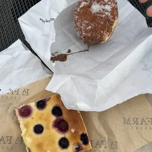 two pastries and a pastry