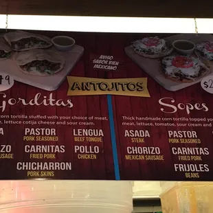 a menu for a mexican restaurant