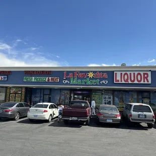 cars parked in front of the store