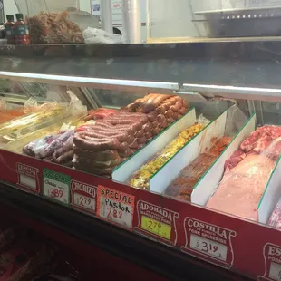 a variety of meats