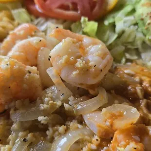 Garlic Shrimp plate, so good. My favorite platillo Camarones al Mojo de Ajo