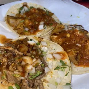 2 chicken &amp; 1 asada taco