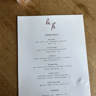 menu