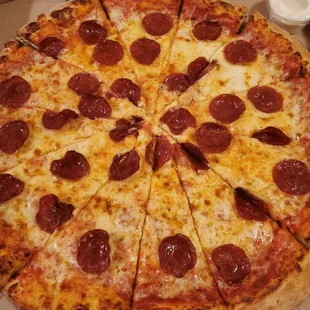 Large pepperoni and extra cheese