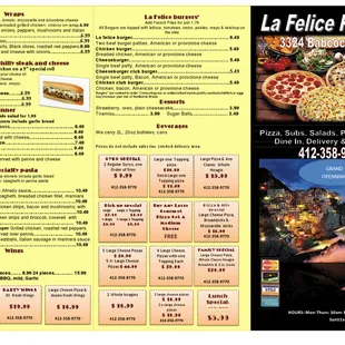 Our menu