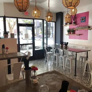 a view of the dining area
