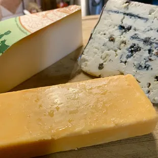 three different types of cheese