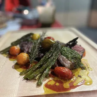 a plate of food on a table