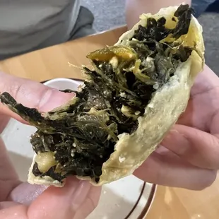 Spinach and cheese empanada