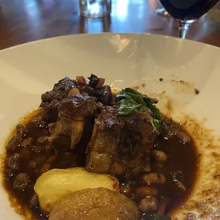 Chef's table - oxtail on beans and potatoes