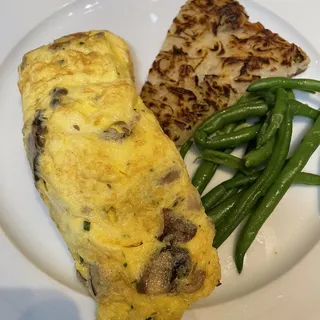 Omelet with Wild Mushrooms, Herbs and Emmenthal