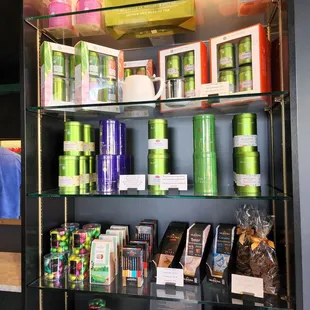 shelves of products