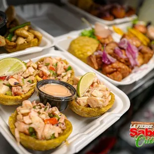 a variety of appetizers