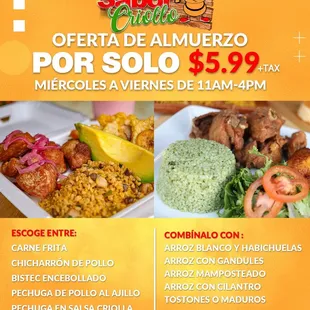 Lunch Special Wed &amp; Fridays