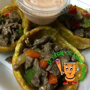 Tostones Rellenos De Pulpo