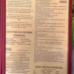 Food menu