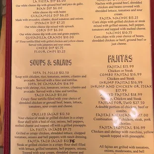 Food menu