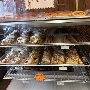 Homemade apple fritters and cinnamon rolls.