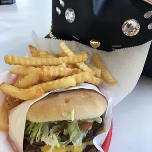 Double cheeseburger and the best fries ever