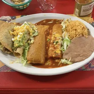 a plate of mexican food