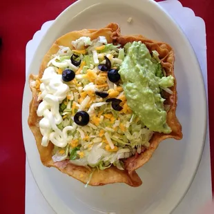 Ground beef taco salad minus tomatoes
