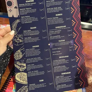 Specialty menu