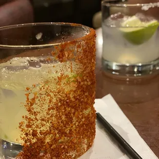 Pepino margarita and a house margarita.