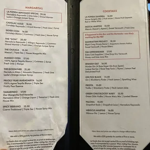 Margaritas and cocktails