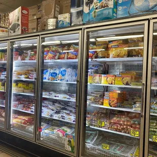 Frozen isle: mixed veggies, hash browns, eggo, turkey, fries, and some Mexican food (empanadas)