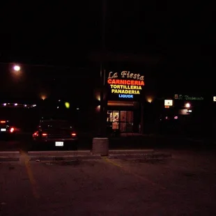 parking lot at night