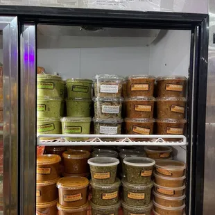 a refrigerator full of food