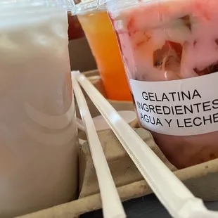yogurt and a drink