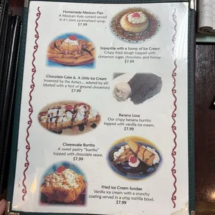Dessert Menu
