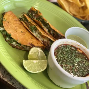 Quesabirria tacos are a must!