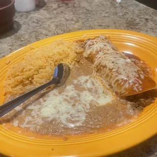2. Kids Beef Enchilada Rice and Beans