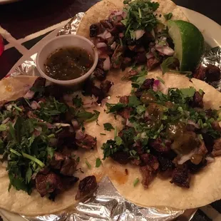 a plate of tacos