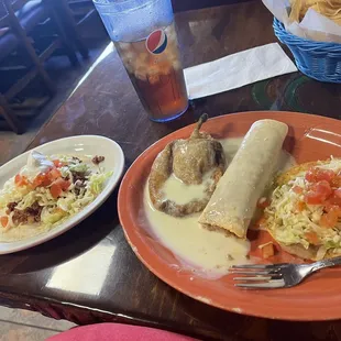 The "P" combo with a taco on the side.