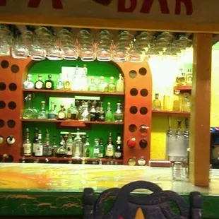 a bar with a television