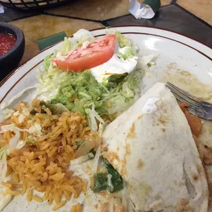 Got about halfway through before I thought about Yelp-ing this. This is the Fajitas Quesadilla, filling and very good.