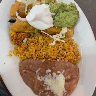 The two flautas are so small you can barely see them in the picture.