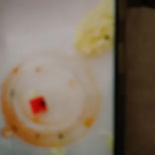 Mold and mildew on cheese.  All the seasoning in the kitchen on the meat.  Paper towel could not hold salted seaaoning