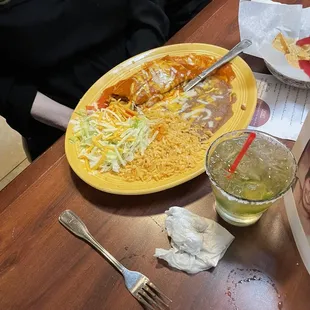 Beef enchilada combo