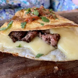 a steak and cheese quesadilla