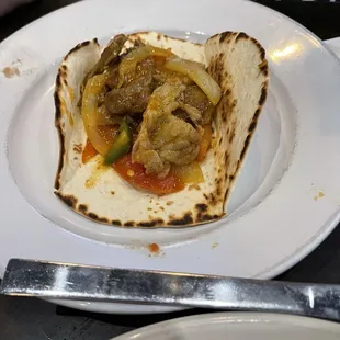 Perfect char on the tortilla